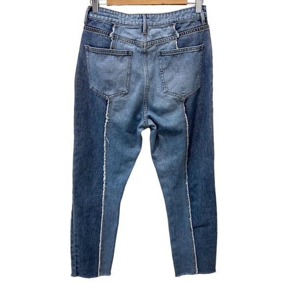 Pacsun Mom Jeans Women's Size 28 High Rise Two Tone Wash Denim Crop‎ Frayed  Y2K - Picture 4 of 8